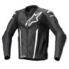 Chaqueta Alpinestars FUSION LEATHER BLACK WHITE METALLIC GRAY