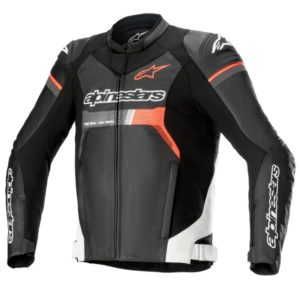 Chaqueta Alpinestars GP FORCE LEATHER AIRFLOW BLACK WHITE RED FLUO