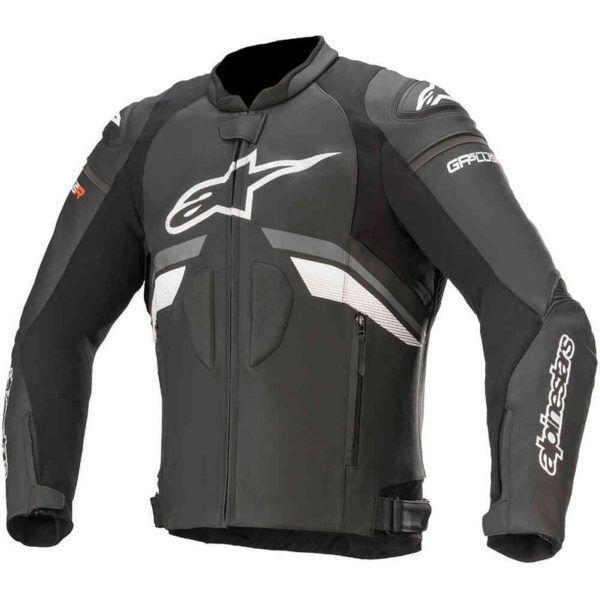 Chaqueta Alpinestars GP PLUS R V3 de piel negra gris blanca