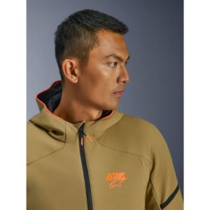 CHAQUETA ALPINESTARS IMPERMEABLE AEROSHELL DARK KHAKI BLACK ORANGE FLUO
