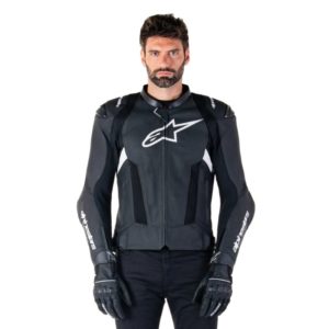 Chaqueta Alpinestars MISSILE V3 AIRFLOW LEATHER BLACK WHITE