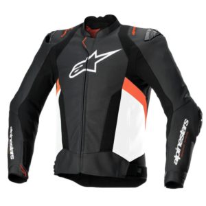 Chaqueta Alpinestars MISSILE V3 AIRFLOW LEATHER BLACK WHITE RED FLUO