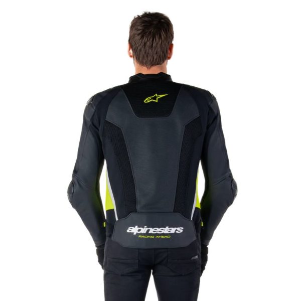 Chaqueta Alpinestars MISSILE V3 AIRFLOW LEATHER BLACK YELLOW FLUO WHITE