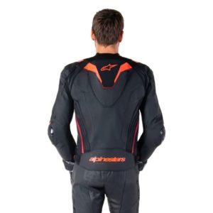 Chaqueta Alpinestars MISSILE V3 IGNITION LEATHER BLACK RED FLUO DARK RED