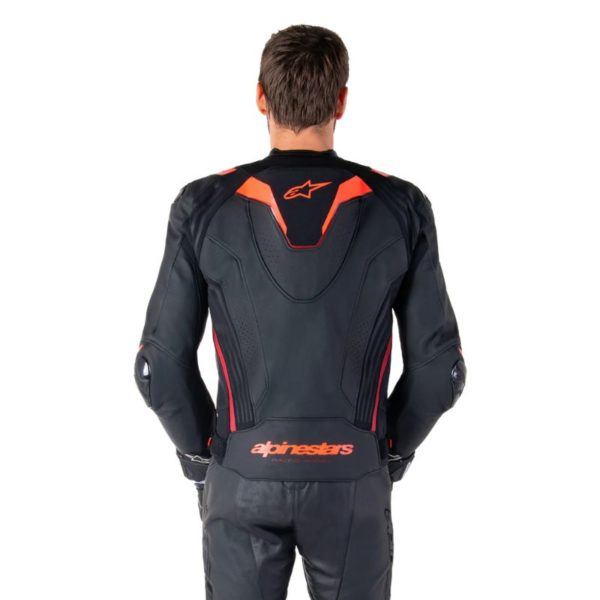 Chaqueta Alpinestars MISSILE V3 IGNITION LEATHER BLACK RED FLUO DARK RED