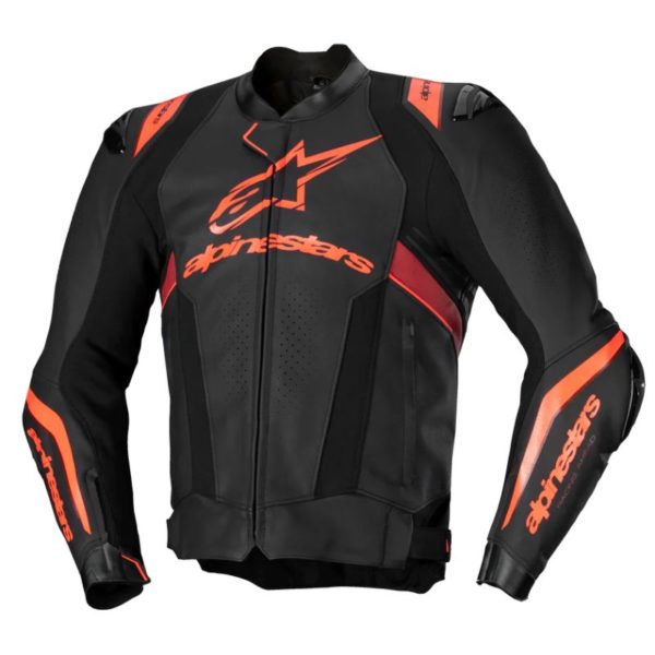 Chaqueta Alpinestars MISSILE V3 IGNITION LEATHER BLACK RED FLUO DARK RED