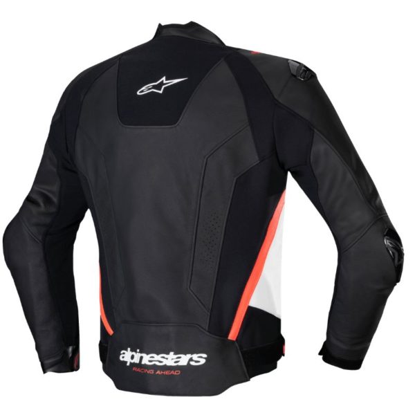 Chaqueta Alpinestars MISSILE V3 LEATHER BLACK WHITE RED FLUO