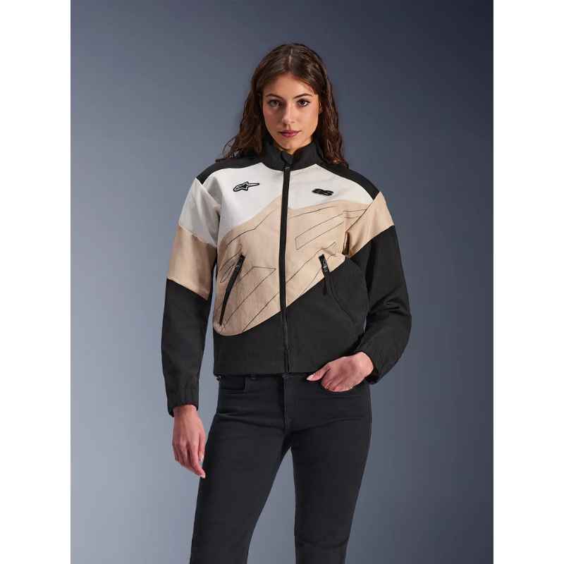 Chaqueta Alpinestars STELLA MOSHELL BLACK TROPICAL OFF WHITE