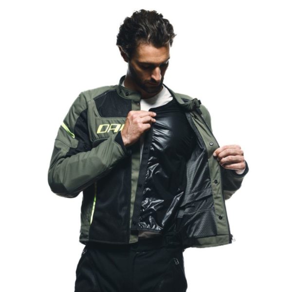 Chaqueta Dainese AIR FRAME 3 TEX ARMY GREEN BLACK FLUO YELLOW