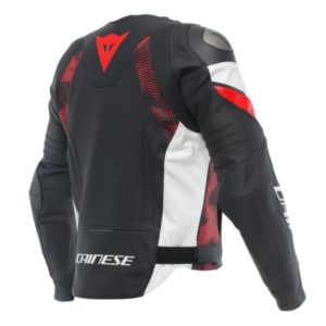 Chaqueta Dainese AVRO 5 LEATHER BLACK/RED-LAVA/WHITE