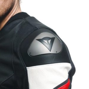 Chaqueta Dainese AVRO 5 LEATHER BLACK/RED-LAVA/WHITE