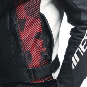 Chaqueta Dainese AVRO 5 LEATHER BLACK/RED-LAVA/WHITE
