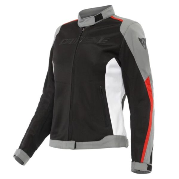 Chaqueta Dainese HYDRAFLUX 2 AIR LADY D-DRY® NEGRO GRIS CARBÓN ROJO LAVA