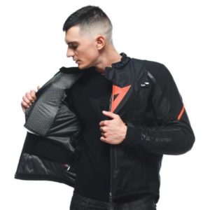Chaqueta Dainese AIRBAG SMART JACKET LS SPORT NEGRO FLUO-ROJO