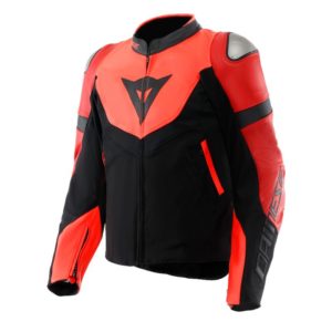 Chaqueta Dainese IPERATTIVA LEATHER-TEX RED-FLUO BLACK
