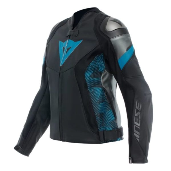 Chaqueta Dainese LADY AVRO 5 LEATHER BLACK/TEAL/ANTHRACITE