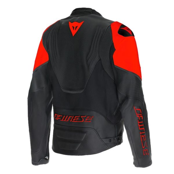Chaqueta Dainese RACING 5 PERF  LEATHER BLACK BLACK RED-FLUO