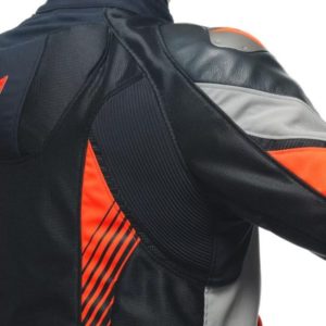Chaqueta Dainese SUPER RIDER 2 ABSOLUTESHELL™ NEGRO OSCURO-GAVIOTA-GRIS FLUOR-ROJO