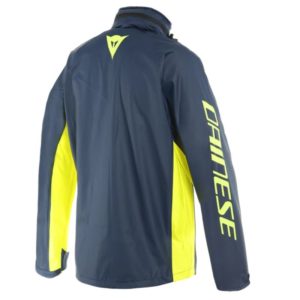 Chaqueta de lluvia impermeable Dainese UNISEX STORM 2 NEGRO-IRIS FLUO-AMARILLO