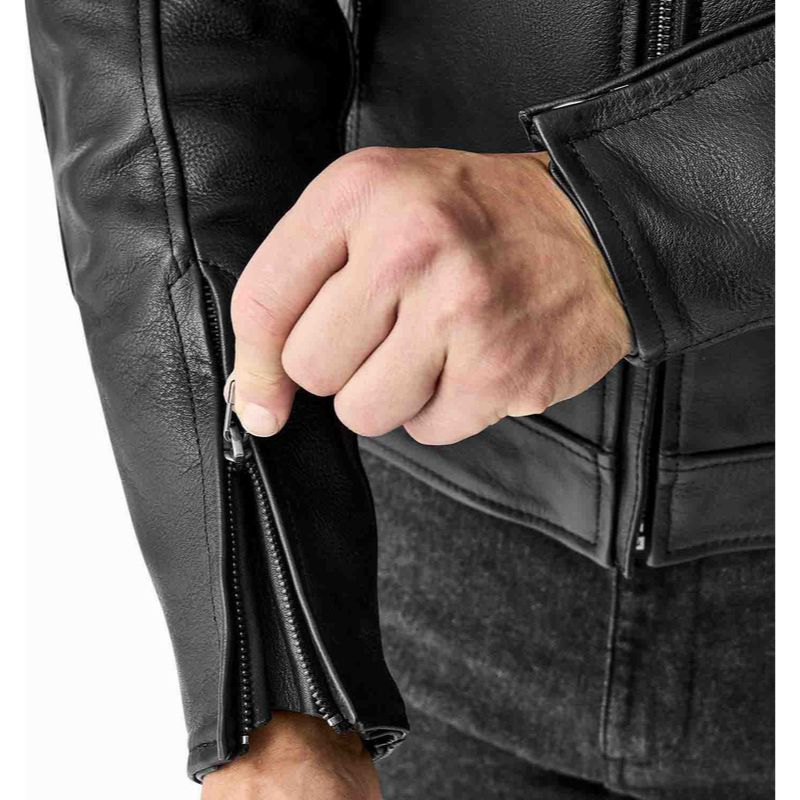 Chaqueta de piel RST Hillberry D3O negro