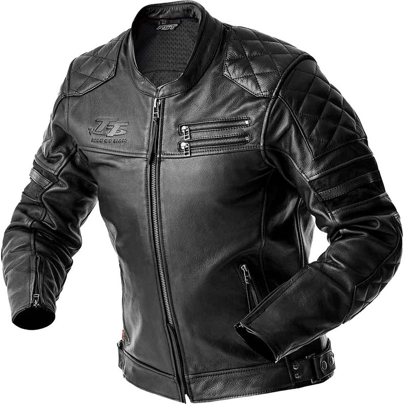 Chaqueta de piel RST Hillberry D3O negro