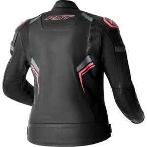 Chaqueta de piel RST S1 D3O mujer negro rosa