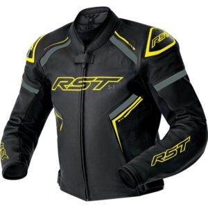 Chaqueta de piel RST S1 D3O  negro amarillo neón