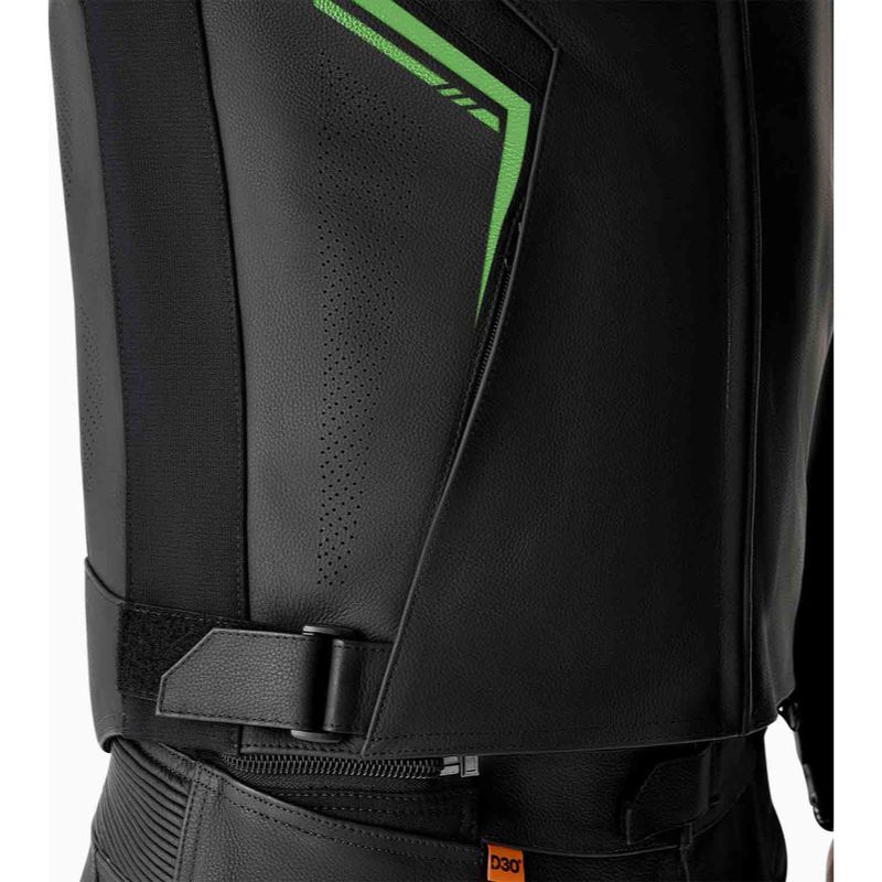 Chaqueta de piel RST S1 D3O negro verde neón
