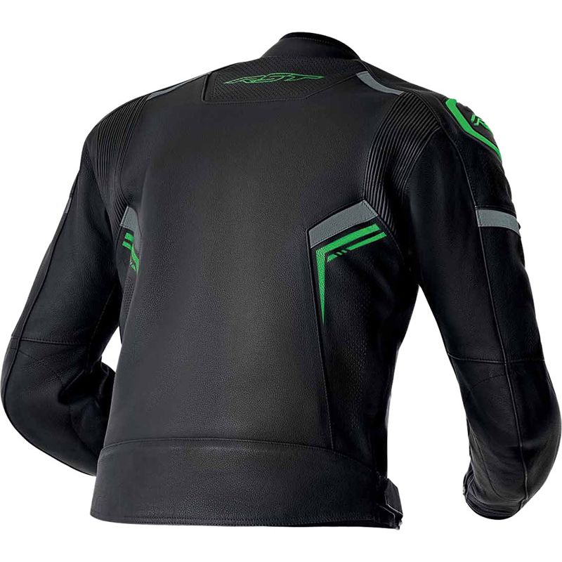 Chaqueta de piel RST S1 D3O negro verde neón