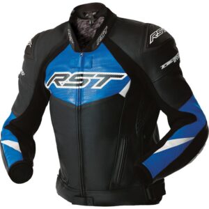 Chaqueta de piel RST Tractech Evo D3O negro azul