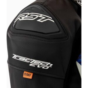 Chaqueta de piel RST Tractech Evo D3O negro azul