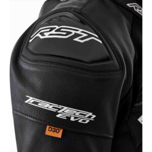 Chaqueta de piel RST Tractech Evo D3O negro blanco