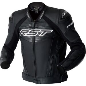 Chaqueta de piel RST Tractech Evo D3O negro blanco