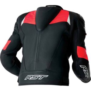 Chaqueta de piel RST Tractech Evo D3O negro rojo