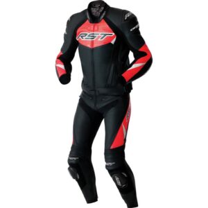 Chaqueta de piel RST Tractech Evo D3O negro rojo