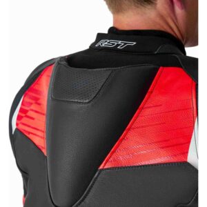 Chaqueta de piel RST Tractech Evo D3O negro rojo