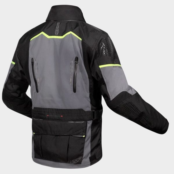 CHAQUETA LS2 APOLLO  BLACK DARK GREY H-V YELLOW