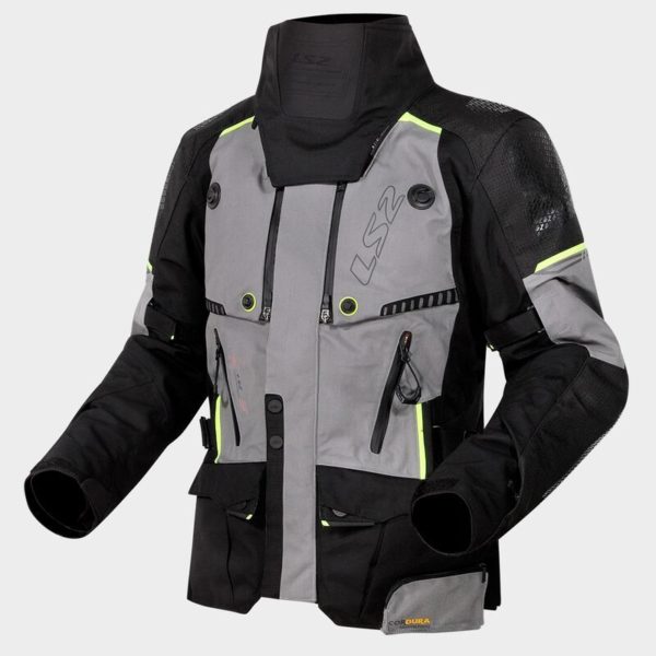 CHAQUETA LS2 APOLLO  BLACK DARK GREY H-V YELLOW