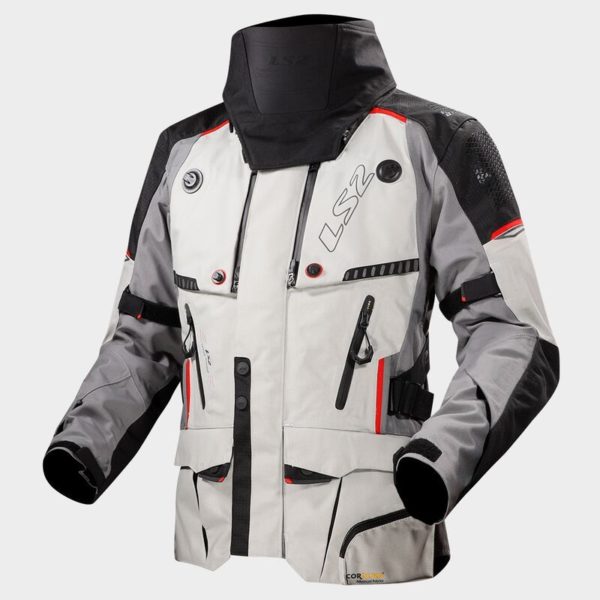 CHAQUETA LS2 APOLLO GREY BLACK RED