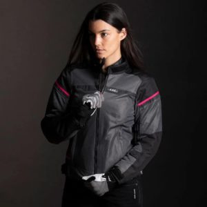 CHAQUETA LS2 MUJER RIVA BLACK GREY PINK