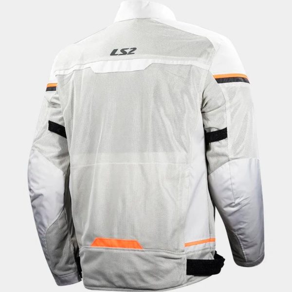 CHAQUETA LS2 MUJER RIVA LIGHT GREY H-V ORANGE