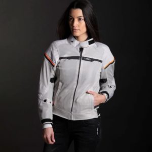 CHAQUETA LS2 MUJER RIVA LIGHT GREY H-V ORANGE