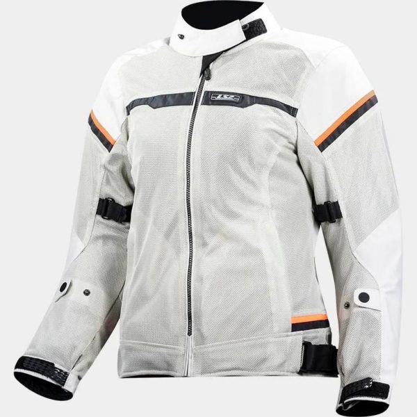 CHAQUETA LS2 MUJER RIVA LIGHT GREY H-V ORANGE