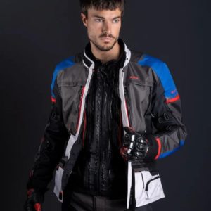 CHAQUETA LS2 NORWAY  BLUE BLACK GREY RED