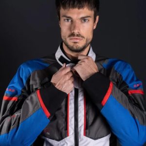 CHAQUETA LS2 NORWAY  BLUE BLACK GREY RED