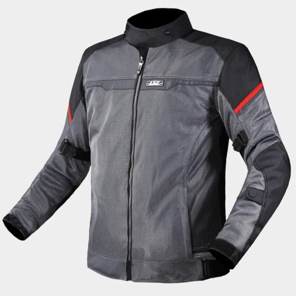 CHAQUETA LS2 RIVA BLACK DARK GREY RED