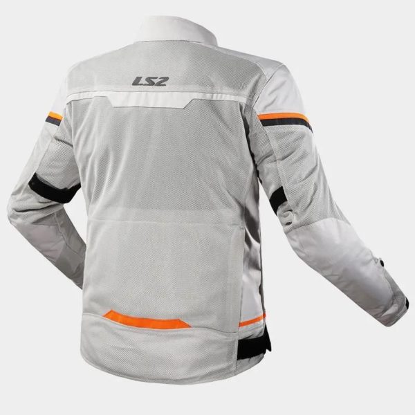 CHAQUETA LS2 RIVA LIGHT GREY H-V ORANGE