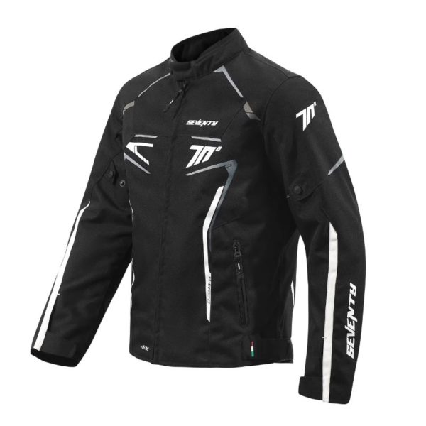 CHAQUETA SEVENTY SD-JR65 PISTON HOMBRE NEGRO GRIS BLANCO