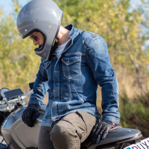CHAQUETA VAQUERA PMJ WEST AZUL GASTADO
