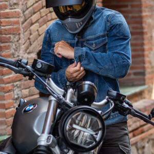 CHAQUETA VAQUERA PMJ WEST AZUL GASTADO